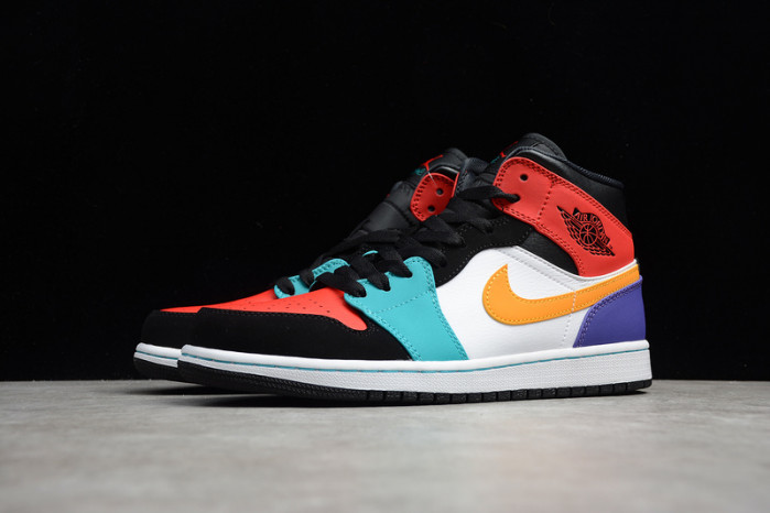 air jordan 1 mid bred multi-color 554724-125